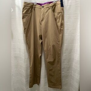 Birddogs tan pants built in liner stretchy 34x32